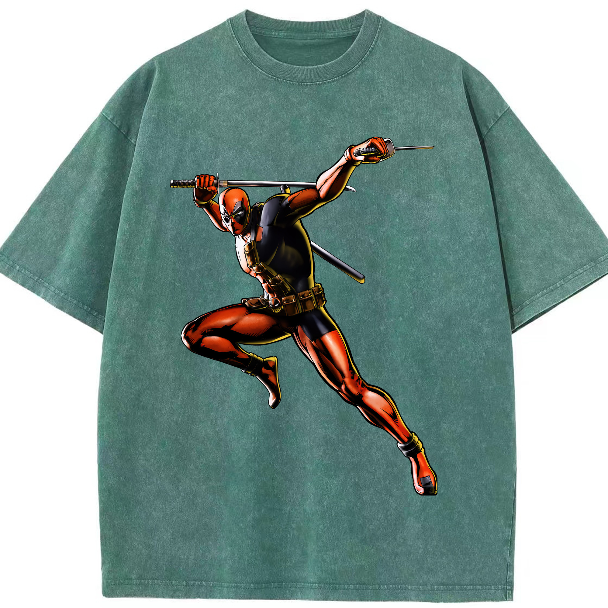 （画像用） Deadpool デッドプール 綿100% ヴィンテージ風 半袖Tシャツ（フロントプリント）